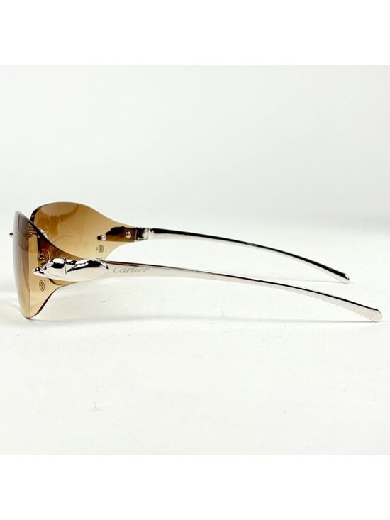 Cartier Sunglasses Panthere de Cartier Rimless Metal Silver Eyewear